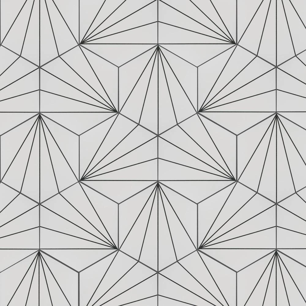 Merola Tile Aster Hex Blanco Encaustic 8-5/8 In. X 9-7/8 In. Porcelain Floor And Wall Tile (11.56 Sq. Ft. / Case) 10 Merola Tile Aster Hex Blanco Encaustic 8-5/8 In. X 9-7/8 In. Porcelain Floor And Wall Tile (11.56 Sq. Ft. / Case) - Image 10