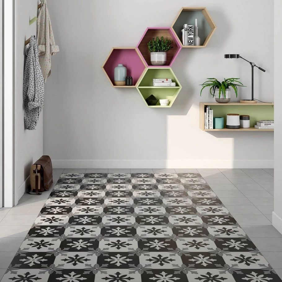 Picasso Nero 9x9 Glazed Porcelain Tile 2 Picasso Nero 9x9 Glazed Porcelain Tile - Image 2