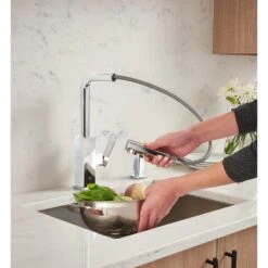 Tallinn Single-Handle Pull-Out Sprayer Kitchen Faucet With Soap Dispenser In StarLight Chrome -Allied Brass Shop 4e944a33f689b2c05fd4b1d8ced33389 1800x1800