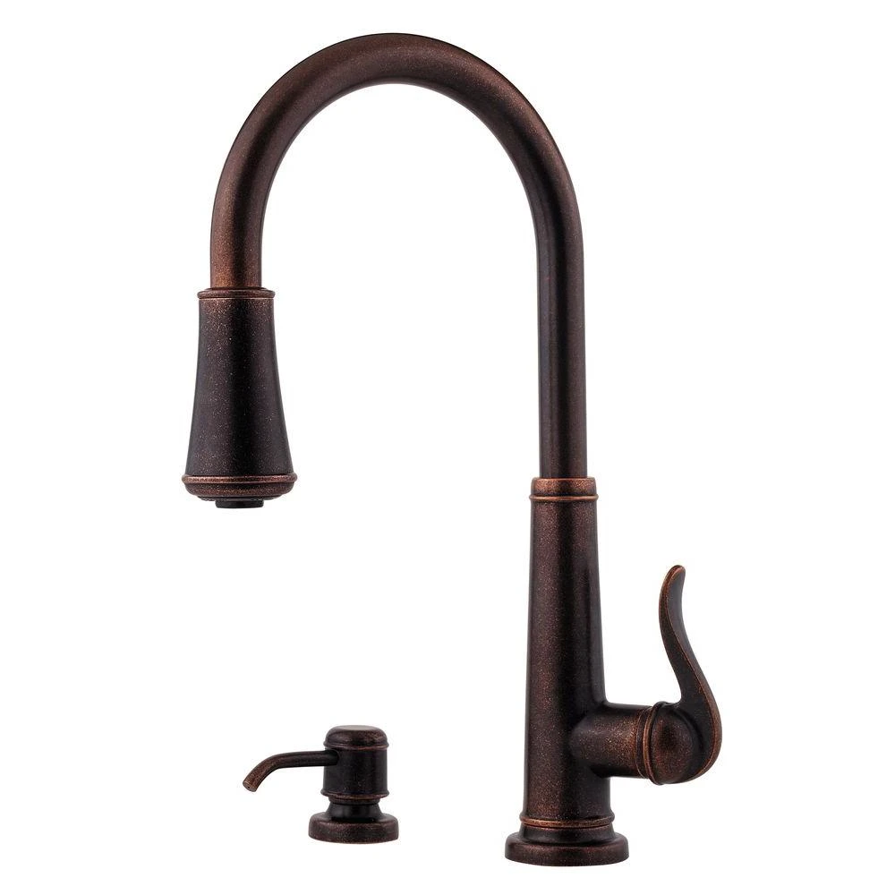 Ashfield Single-Handle Pull-Down Sprayer Kitchen Faucet In Rustic Bronze 1 Ashfield Single-Handle Pull-Down Sprayer Kitchen Faucet In Rustic Bronze