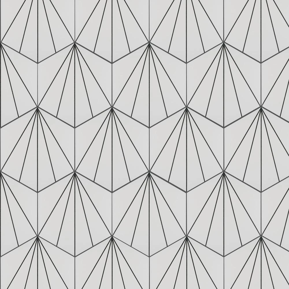 Merola Tile Aster Hex Blanco Encaustic 8-5/8 In. X 9-7/8 In. Porcelain Floor And Wall Tile (11.56 Sq. Ft. / Case) 6 Merola Tile Aster Hex Blanco Encaustic 8-5/8 In. X 9-7/8 In. Porcelain Floor And Wall Tile (11.56 Sq. Ft. / Case) - Image 6