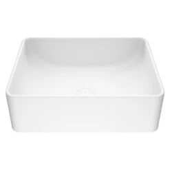VIGO Amaryllis Handmade Matte Stone Rectangle Vessel Bathroom Sink In Matte White