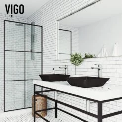 VIGO Black Roma Rectangular MatteShell Glass Bathroom Vessel Sink 15 VIGO Black Roma Rectangular MatteShell Glass Bathroom Vessel Sink -Allied Brass Shop 5b879ac373709d9faba27d2f0f4ce689 1800x1800