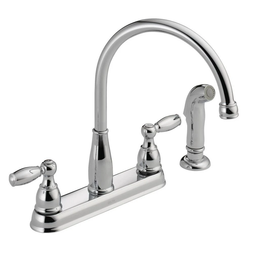 Foundations 2-Handle Standard Kitchen Faucet With Side Sprayer In Chrome 1 Foundations 2-Handle Standard Kitchen Faucet With Side Sprayer In Chrome