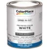 ColorPlace Pre Mixed Ready To Use, Interior Paint, White, Semi-Gloss Finish, 1 Quart