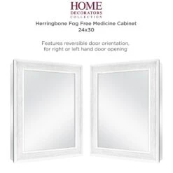 24 In. X 30 In. Fog Free Recessed Or Surface Mount Herringbone Medicine Cabinet -Allied Brass Shop 5efcd54a96be86e76df1de02792078c9 1800x1800