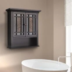 Elegant Home Fashions Windsor 22-in W X 24-in H X 7-in D Dark Espresso Bathroom Wall Cabinet -Allied Brass Shop 674278005328 15137359 1800x1800