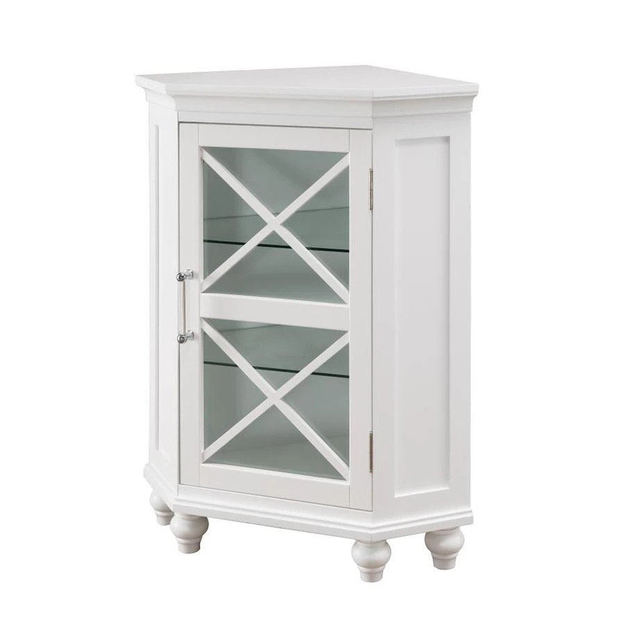 Elegant Home Fashions Blue Ridge 24.75-in W X 32-in H X 17.5-in D White Mdf Freestanding Corner Linen Cabinet 1 Elegant Home Fashions Blue Ridge 24.75-in W X 32-in H X 17.5-in D White Mdf Freestanding Corner Linen Cabinet