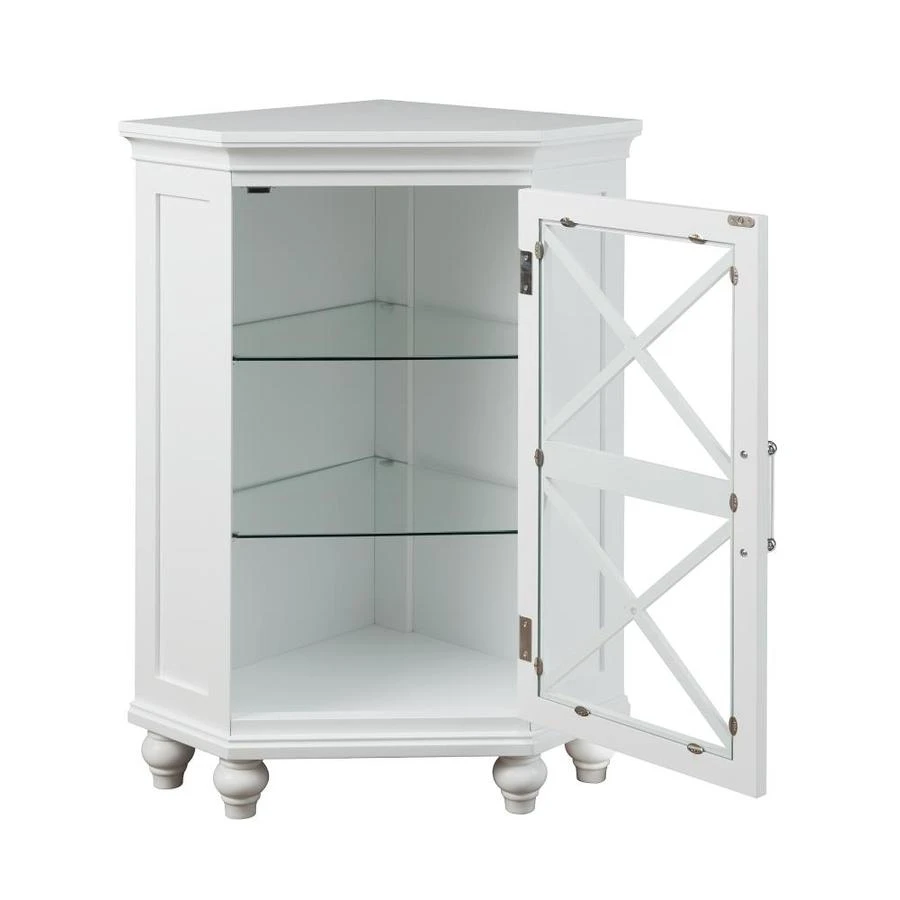 Elegant Home Fashions Blue Ridge 24.75-in W X 32-in H X 17.5-in D White Mdf Freestanding Corner Linen Cabinet 2 Elegant Home Fashions Blue Ridge 24.75-in W X 32-in H X 17.5-in D White Mdf Freestanding Corner Linen Cabinet - Image 2