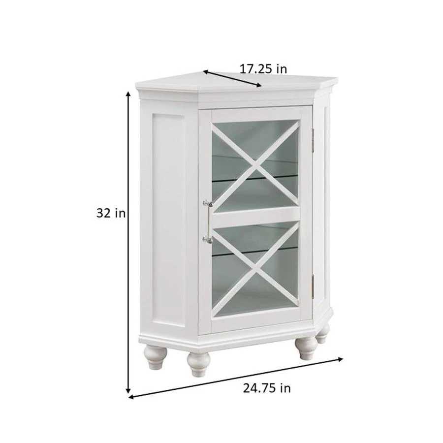 Elegant Home Fashions Blue Ridge 24.75-in W X 32-in H X 17.5-in D White Mdf Freestanding Corner Linen Cabinet 4 Elegant Home Fashions Blue Ridge 24.75-in W X 32-in H X 17.5-in D White Mdf Freestanding Corner Linen Cabinet - Image 4