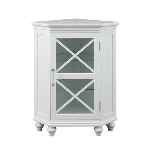 Elegant Home Fashions Blue Ridge 24.75-in W X 32-in H X 17.5-in D White Mdf Freestanding Corner Linen Cabinet 5 Elegant Home Fashions Blue Ridge 24.75-in W X 32-in H X 17.5-in D White Mdf Freestanding Corner Linen Cabinet - Image 5