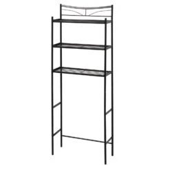 Zenna HomeĀ® Hawthorne 25"W X 9"D X 65"H Heritage Bronze Over-the-Toilet Storage Shelves