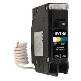 Eaton Type BR 20-Amp 1-Pole Dual Function AFCI/GFCI Circuit Breaker 1 Eaton Type BR 20-Amp 1-Pole Dual Function AFCI/GFCI Circuit Breaker