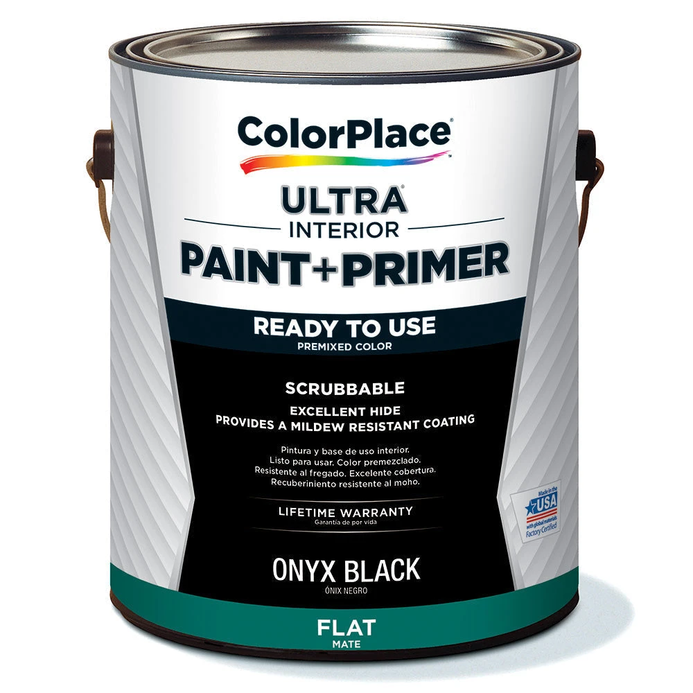 ColorPlace ULTRA Interior Paint & Primer, Onyx Black, Flat, 1 Gallon 1 ColorPlace ULTRA Interior Paint & Primer, Onyx Black, Flat, 1 Gallon