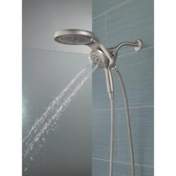HydroRain Two-in-One 5-Spray 6 In. Dual Wall Mount Fixed And Handheld H2Okinetic Shower Head In Stainless -Allied Brass Shop 78efd7c5a90565a4ae0ec124f36fc573 1800x1800