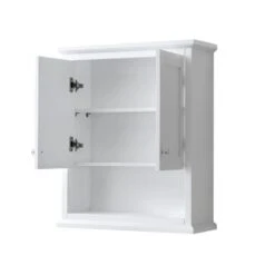 Wyndham Collection Avery 25-in W X 30-in H X 9-in D White Bathroom Wall Cabinet