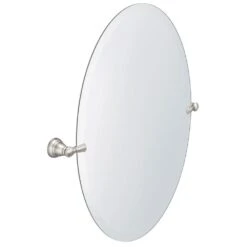 MOEN Banbury 26 In. X 23 In. Frameless Pivoting Wall Mirror In Brushed Nickel