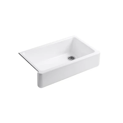 KOHLER Whitehaven 35.68-in X 21.56-in White Single Bowl Tall (8-in Or Larger) Undermount Apron Front/Farmhouse Residential Kitchen Sink 1 KOHLER Whitehaven 35.68-in X 21.56-in White Single Bowl Tall (8-in Or Larger) Undermount Apron Front/Farmhouse Residential Kitchen Sink