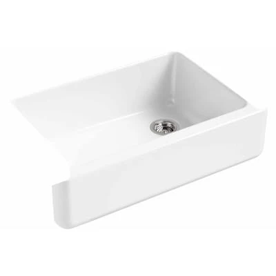 KOHLER Whitehaven 32.68-in X 21.56-in White Single Bowl Tall (8-in Or Larger) Drop-In Apron Front/Farmhouse Residential Kitchen Sink 1 KOHLER Whitehaven 32.68-in X 21.56-in White Single Bowl Tall (8-in Or Larger) Drop-In Apron Front/Farmhouse Residential Kitchen Sink