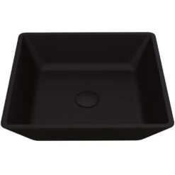 VIGO Black Roma Rectangular MatteShell Glass Bathroom Vessel Sink