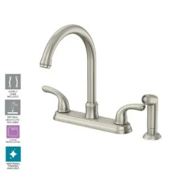 Builders 2-Handle Standard Kitchen Faucet With Sprayer In Stainless Steel -Allied Brass Shop 8b647828fa486a866e5e0209f9f1c87f 1800x1800