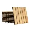Costway 10PCS 12'' X 12'' Acacia Wood Deck Tiles Interlocking Patio Pavers Stripe Pattern