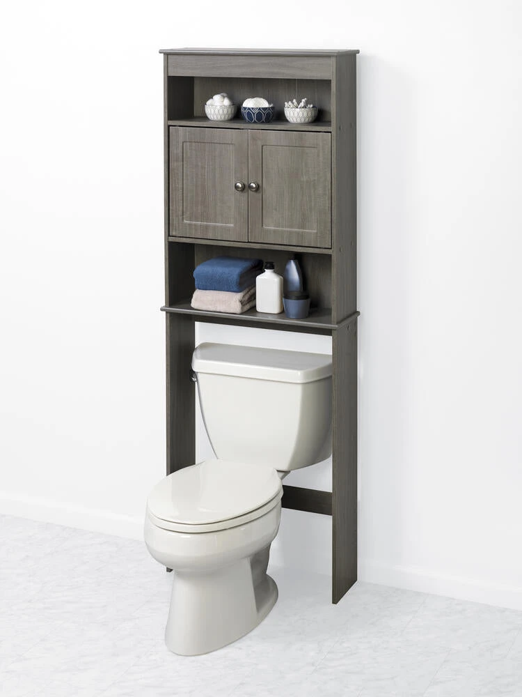 Zenna Home® 23"W X 67"H Driftwood Gray Over-The-Toilet Storage Cabinet 2 Zenna Home® 23"W X 67"H Driftwood Gray Over-The-Toilet Storage Cabinet - Image 2