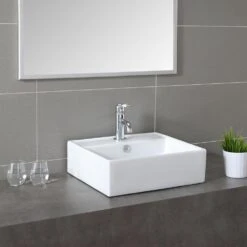 KRAUS Square Ceramic Vessel Bathroom Sink In White -Allied Brass Shop 957af4d0c66af94e4684a518446ccd5c 1800x1800