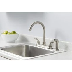 Builders 2-Handle Standard Kitchen Faucet With Sprayer In Stainless Steel -Allied Brass Shop 9633c78128731435b9d175c857a309c8 1800x1800