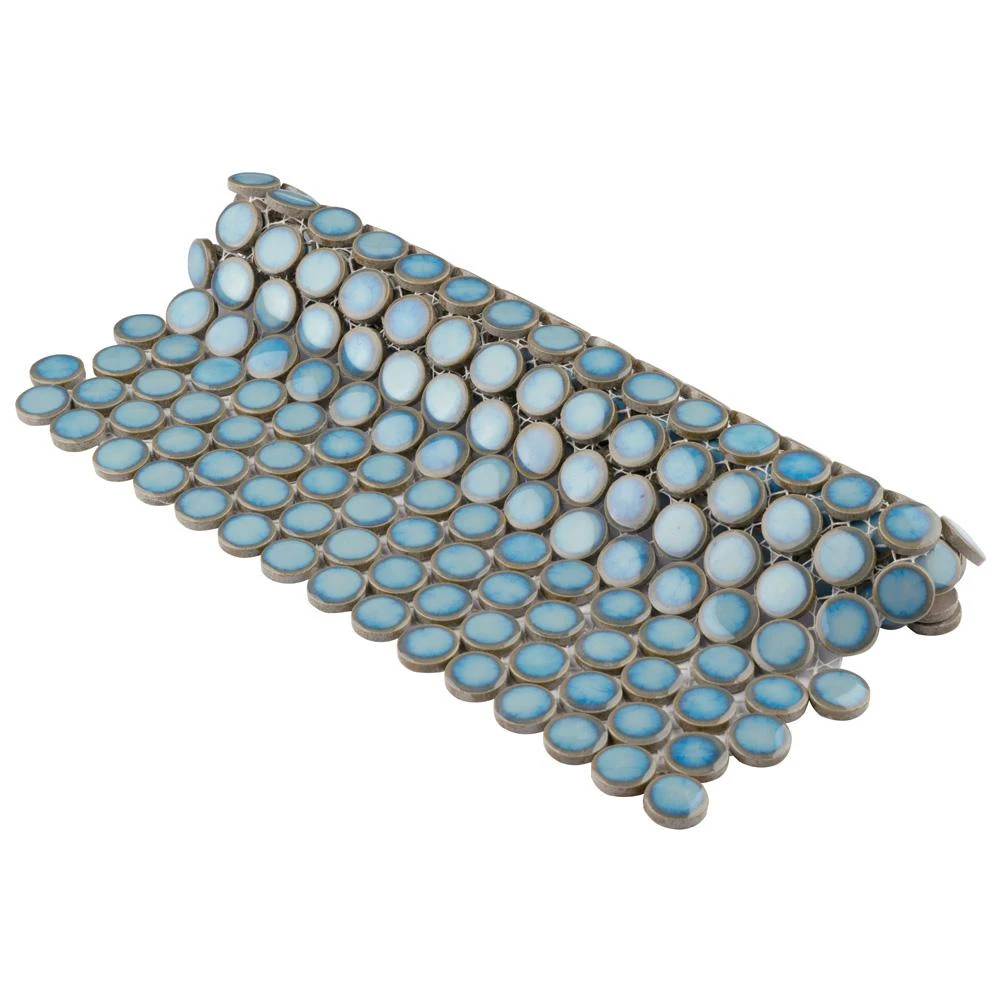 Merola Tile Hudson Penny Round Marine 12 In. X 12-5/8 In. X 5 Mm Porcelain Mosaic Tile (10.74 Sq. Ft. / Case) 11 Merola Tile Hudson Penny Round Marine 12 In. X 12-5/8 In. X 5 Mm Porcelain Mosaic Tile (10.74 Sq. Ft. / Case) - Image 11