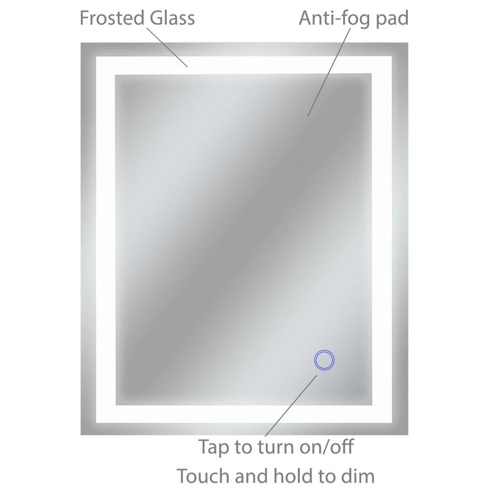 Edison Tri-Color 30 In. X 36 In. Single LED Wall Mounted Backlit LED Bathroom Mirror 5 Edison Tri-Color 30 In. X 36 In. Single LED Wall Mounted Backlit LED Bathroom Mirror - Image 5