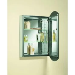 Archer 20 In. W X 31 In. H Single Door Mirrored Recessed Medicine Cabinet In Anodized Aluminum -Allied Brass Shop 9b0b3edc3f2d9e29071f728b55431771 1800x1800
