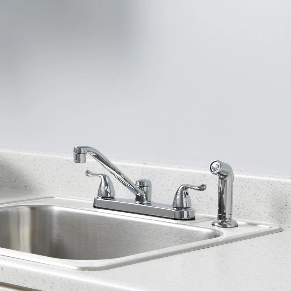 Constructor 2-Handle Standard Kitchen Faucet With Side Sprayer In Chrome 4 Constructor 2-Handle Standard Kitchen Faucet With Side Sprayer In Chrome - Image 4