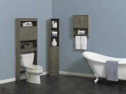 Zenna Home® 23"W X 67"H Driftwood Gray Over-The-Toilet Storage Cabinet 7 Zenna Home® 23"W X 67"H Driftwood Gray Over-The-Toilet Storage Cabinet -Allied Brass Shop Barnwood Collection 1800x1800