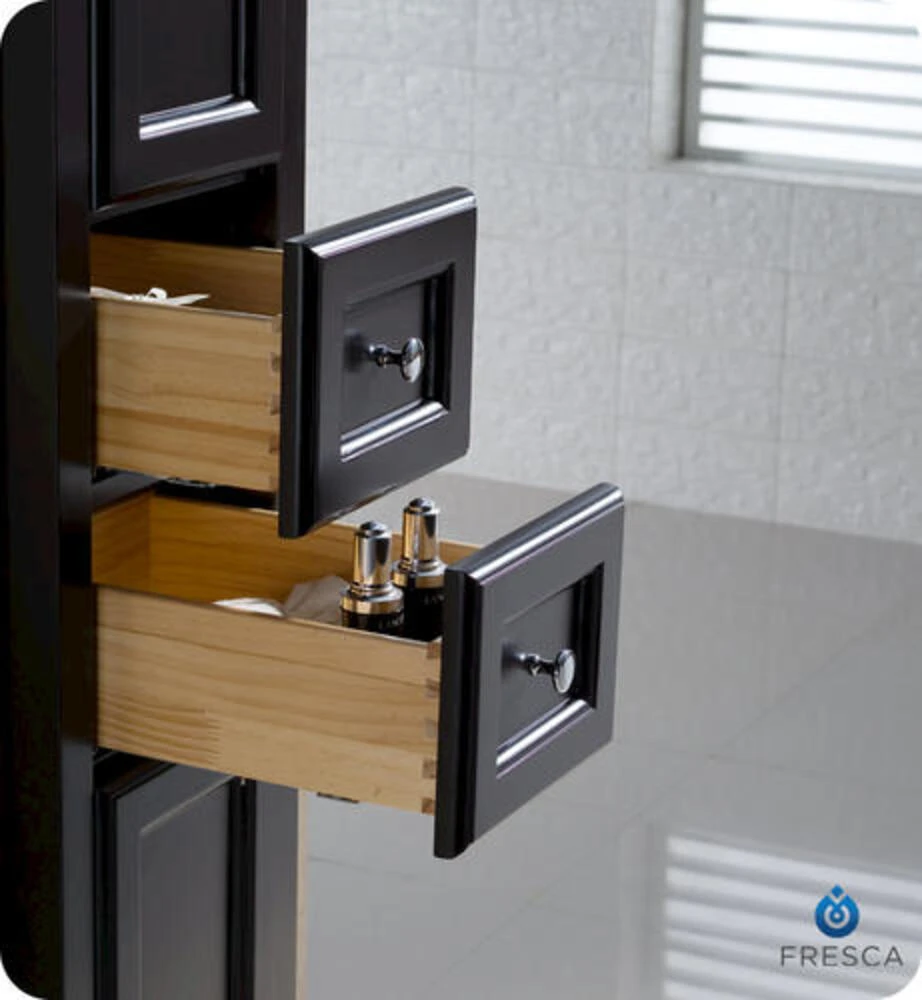 Fresca Oxford 14"W X 16"D X 68"H Espresso Linen Cabinet 6 Fresca Oxford 14"W X 16"D X 68"H Espresso Linen Cabinet - Image 6