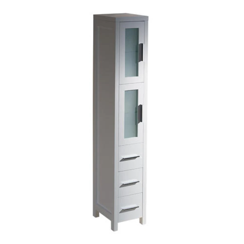 Fresca Torino 12"W X 15"D X 68-1/8"H White Linen Cabinet 1 Fresca Torino 12"W X 15"D X 68-1/8"H White Linen Cabinet
