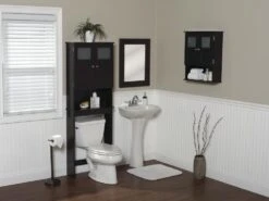 Zenna Home® 23"W X 67"H Espresso Over-The-Toilet Storage Cabinet -Allied Brass Shop Modern Collection 1800x1800