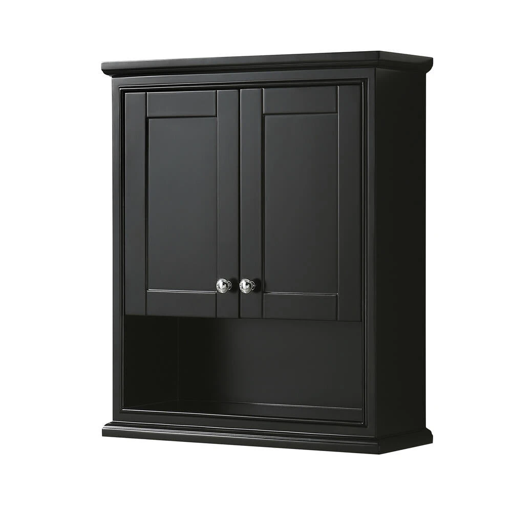 Wyndham Collection Deborah 25"W X 9"D X 30"H Dark Espresso Bathroom Wall Cabinet 1 Wyndham Collection Deborah 25"W X 9"D X 30"H Dark Espresso Bathroom Wall Cabinet