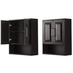 Wyndham Collection Daria 25"W X 9"D Dark Espresso Bathroom Wall Cabinet -Allied Brass Shop WC 2525 WC DES CLOSEDANDOPEN 1800x1800