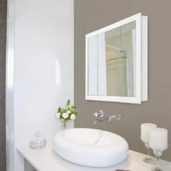 Concord 30 In. X 30 In. Tri-View Surface-Mount Medicine Cabinet In White Gloss -Allied Brass Shop a431b0ca676c09f242a4d75c77221e28 1800x1800