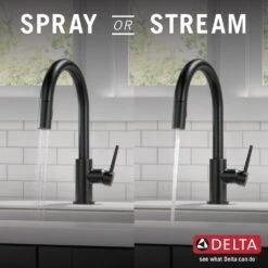 Trinsic Single-Handle Pull-Down Sprayer Kitchen Faucet With MagnaTite Docking In Matte Black -Allied Brass Shop adf90de9240436faab9ec13375682c64 1800x1800