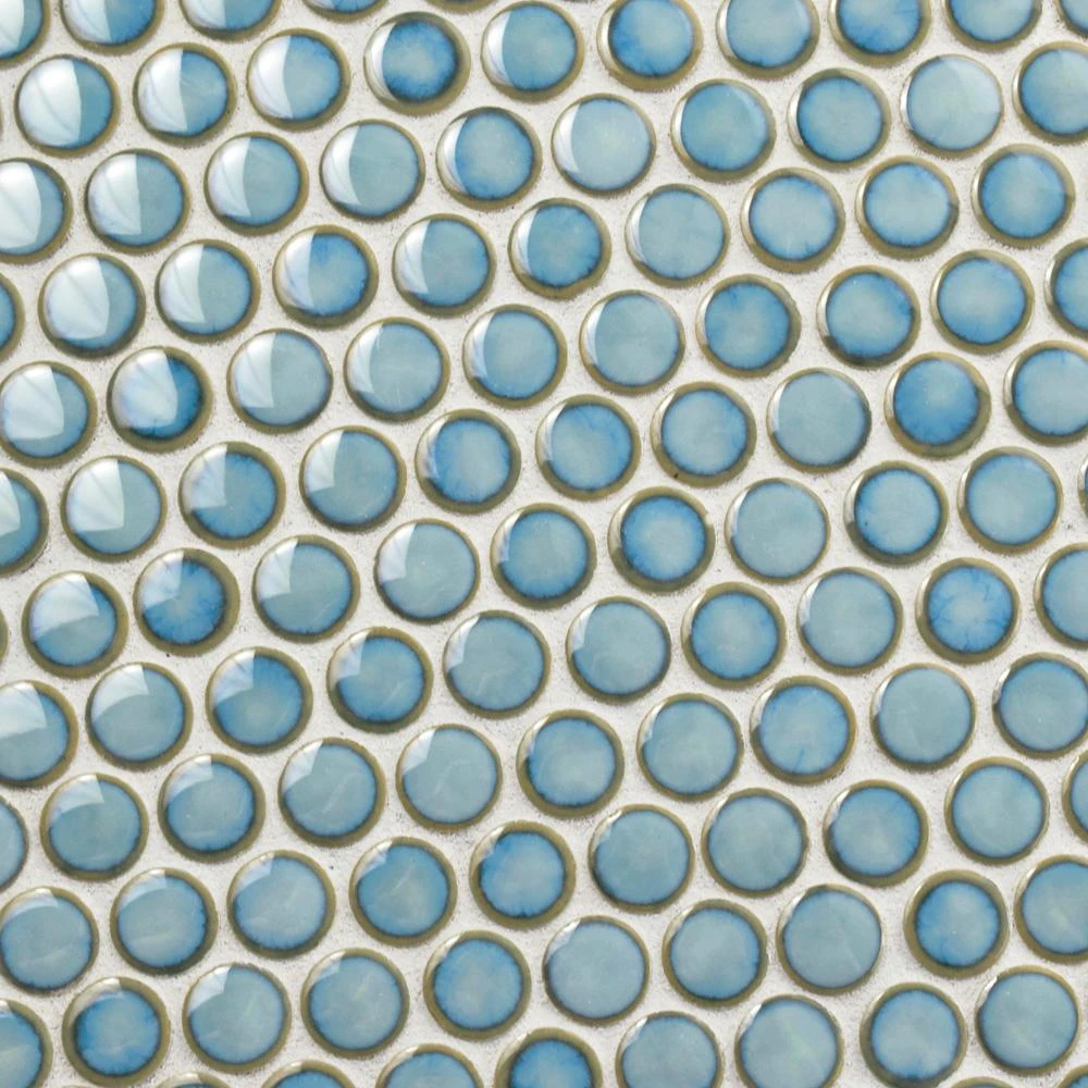 Merola Tile Hudson Penny Round Marine 12 In. X 12-5/8 In. X 5 Mm Porcelain Mosaic Tile (10.74 Sq. Ft. / Case) 6 Merola Tile Hudson Penny Round Marine 12 In. X 12-5/8 In. X 5 Mm Porcelain Mosaic Tile (10.74 Sq. Ft. / Case) - Image 6