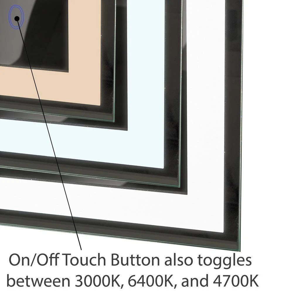 Edison Tri-Color 30 In. X 36 In. Single LED Wall Mounted Backlit LED Bathroom Mirror 9 Edison Tri-Color 30 In. X 36 In. Single LED Wall Mounted Backlit LED Bathroom Mirror - Image 9