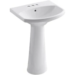 KOHLER Cimarron 8 In. Widespread Vitreous China Pedestal Combo Bathroom Sink In White With Overflow Drain -Allied Brass Shop bd2e485c4777ea7ae0984483e11fd111 1800x1800