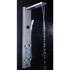 53 In. 10-Jet Shower Panel System In Brushed Nickel With LED Rainfall Waterfall Shower Head Handshower And Tub Spout 11 53 In. 10-Jet Shower Panel System In Brushed Nickel With LED Rainfall Waterfall Shower Head Handshower And Tub Spout -Allied Brass Shop bee8579972daee731e32b69a0fc6b515 1800x1800