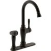 Arsdale Single-Handle Standard Kitchen Faucet In Oil-Rubbed Bronze With On-Deck Sidespray