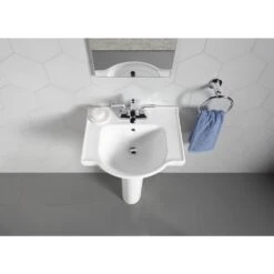 KOHLER Veer 21 In. Vitreous China Pedestal Combo Bathroom Sink In White With Overflow Drain -Allied Brass Shop c6c30fc09cdebe33d99b4289df25453c 1800x1800