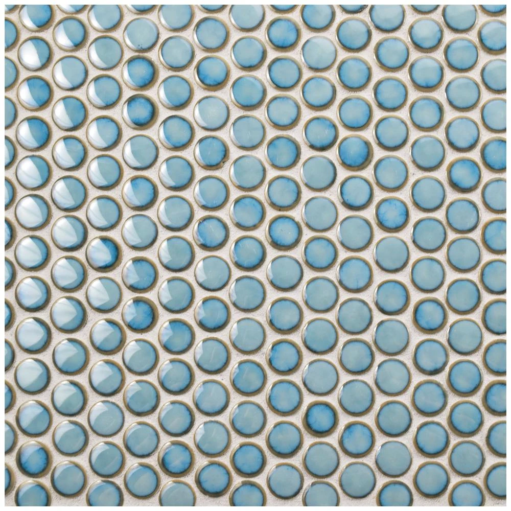 Merola Tile Hudson Penny Round Marine 12 In. X 12-5/8 In. X 5 Mm Porcelain Mosaic Tile (10.74 Sq. Ft. / Case) 8 Merola Tile Hudson Penny Round Marine 12 In. X 12-5/8 In. X 5 Mm Porcelain Mosaic Tile (10.74 Sq. Ft. / Case) - Image 8