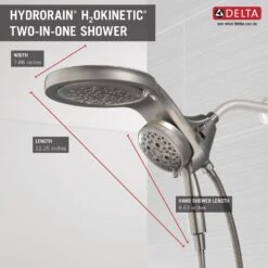 HydroRain Two-in-One 5-Spray 6 In. Dual Wall Mount Fixed And Handheld H2Okinetic Shower Head In Stainless -Allied Brass Shop cdfe8b0cbf9613788bbabbc5734c02e9 1800x1800