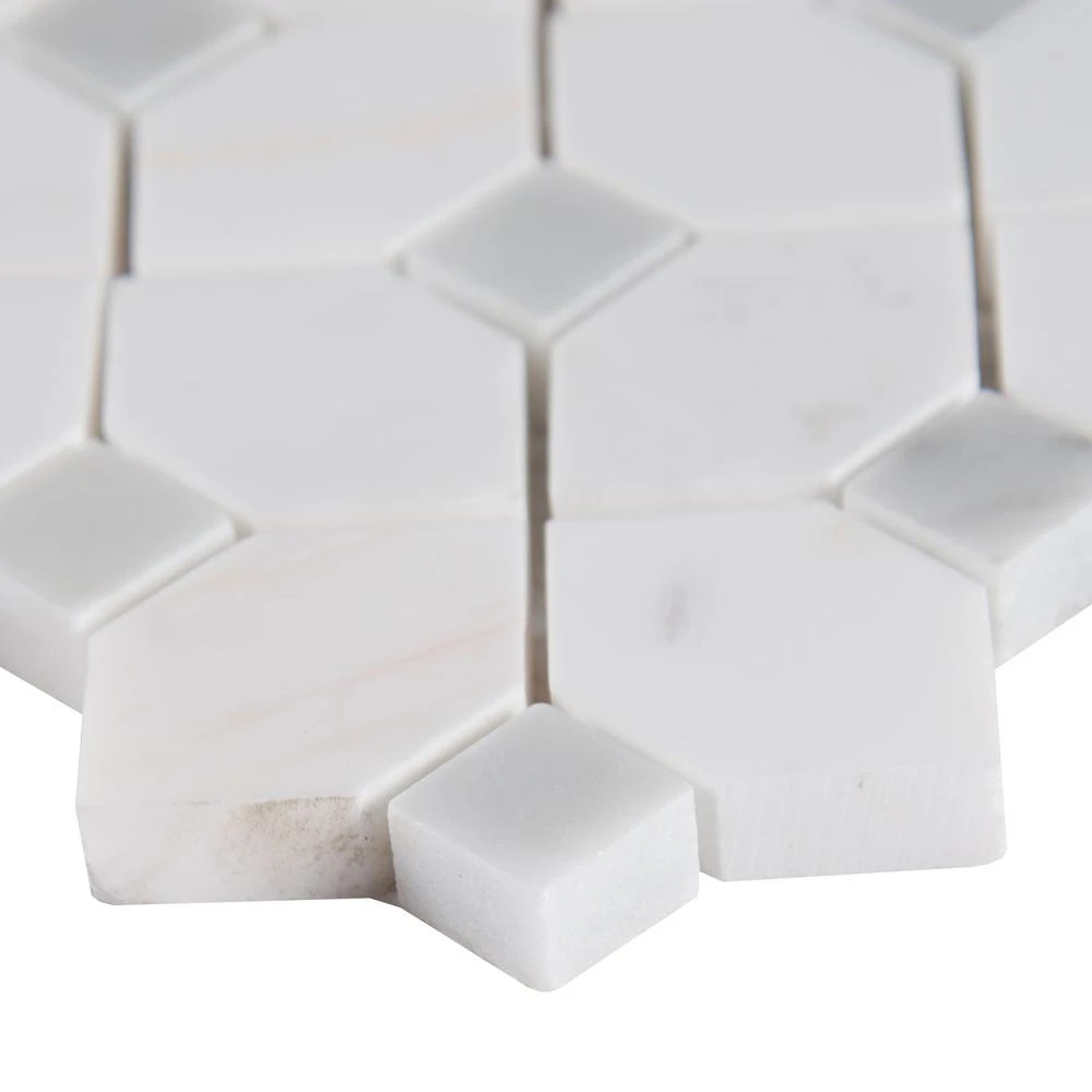 MSI Bianco Dolomite Dotty 12.31 In. X 12.36 In. X 10 Mm Polished Marble Mesh-Mounted Mosaic Tile (10.6 Sq. Ft. / Case) 6 MSI Bianco Dolomite Dotty 12.31 In. X 12.36 In. X 10 Mm Polished Marble Mesh-Mounted Mosaic Tile (10.6 Sq. Ft. / Case) - Image 6